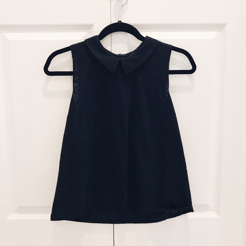 ❗3/$20 Forever 21 Black Collar Sleeveless Blouse